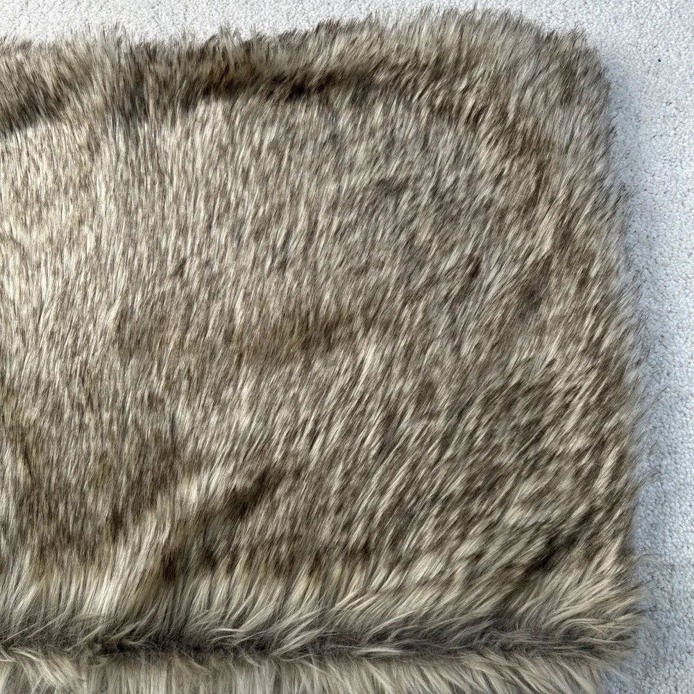Pottery Barn Pillow‎ Cover Nottingham Plaid Faux Fur Lumbar 16